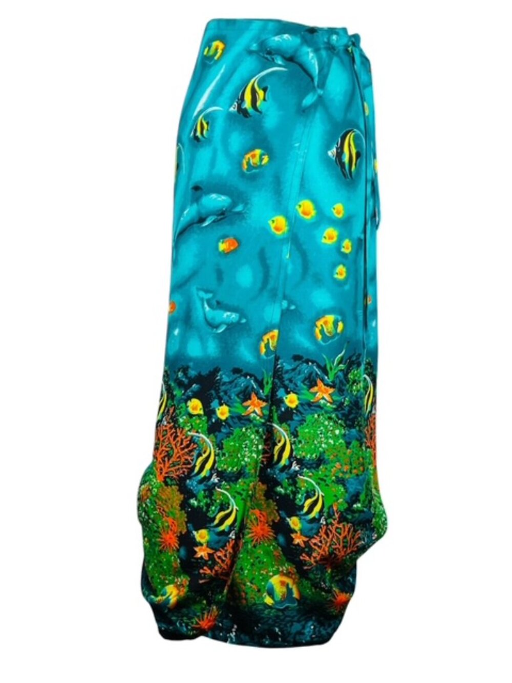 InGear Maxi Wrap Skirt Sz L Cover Up Swim Tropical Ocean Summer Beach Resort